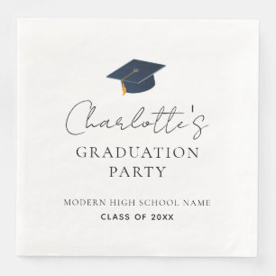 Sleek Professional Grad Hat Celebration Paper Dinner Napkins