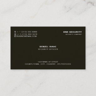 Sleek & Professional Security Personnel Business Card