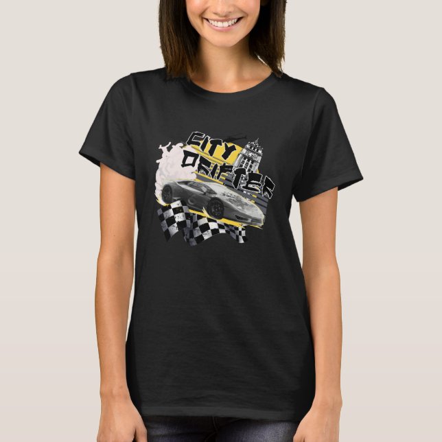 Sleek Rebel City Drifter T-Shirt (Front)