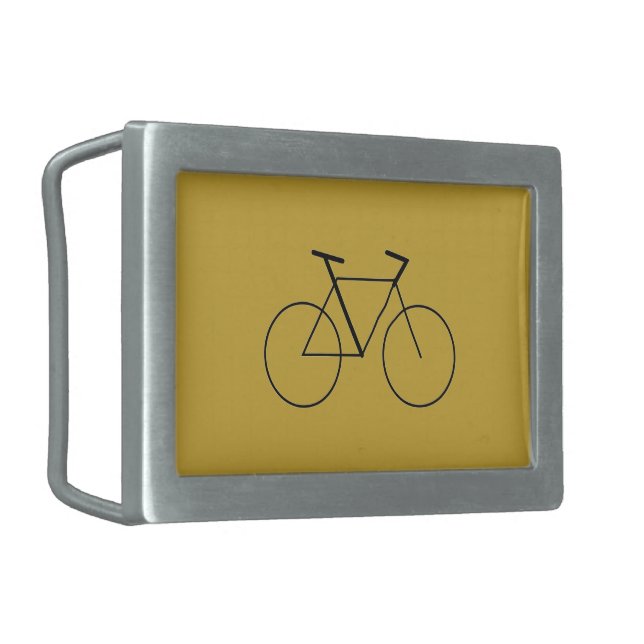 Sleek Rectangle Cycling Theme Statement Belt Buckle (Front Left)