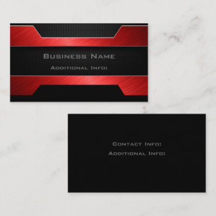 Sleek Red Metal Business Card