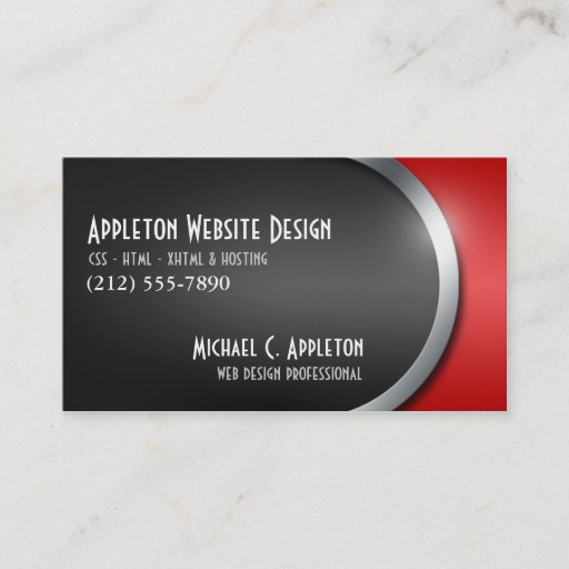 Customizable Sleek Red with Social Networking Buttons Business Card Templates