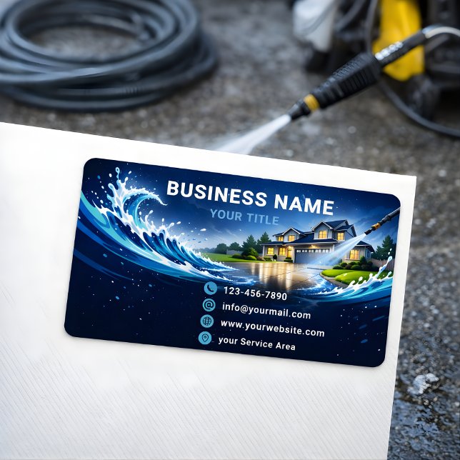 Sleek Residential Pressure Washing Teal Label (Creator Uploaded)