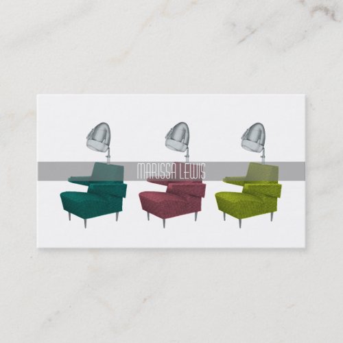 Sleek Retro Vintage Salon Dryer Chair Stylist Card