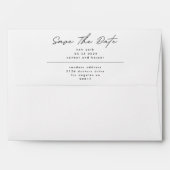 Sleek Romance | Black on White Save The Date | Env Envelope (Back (Top Flap))