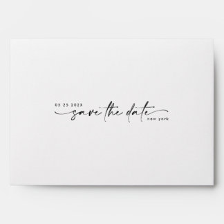 Sleek Romance | Black on White Save The Date | Envelope