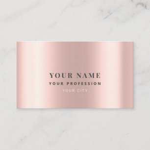 Sleek Rose Gold Minimalist Metallic Elegant Chic Business Card