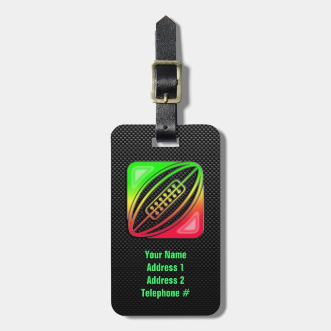 Sleek Rugby Luggage Tag (Front Vertical)