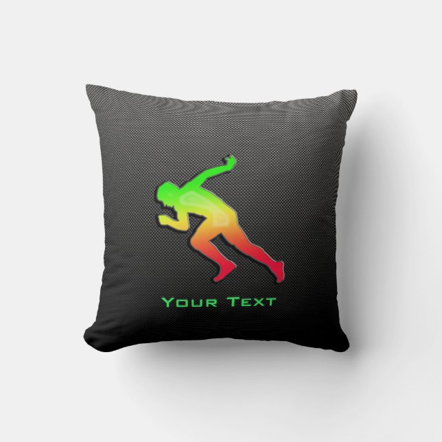 Sleek Running Throw Pillow (Front)