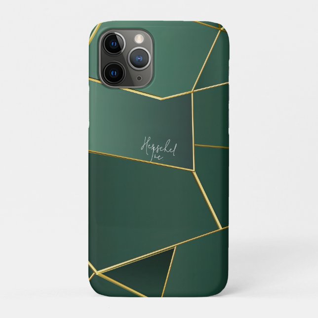Sleek Sage Green Asymmetrical Geometric Case-Mate iPhone Case (Back)
