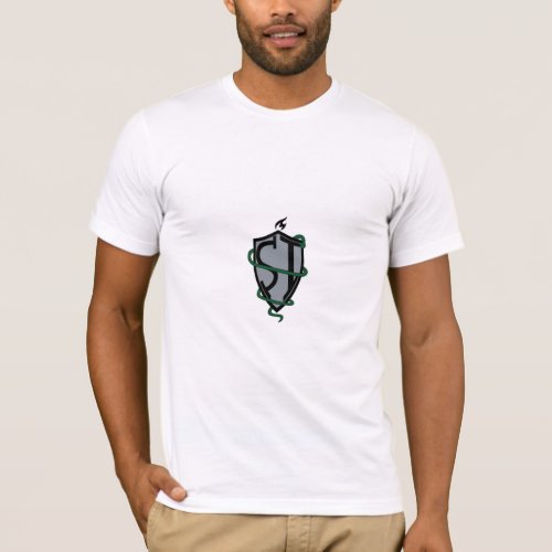 Sleek Serpent Shield T_Shirt Design