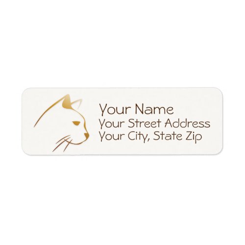 Sleek Shades of Brown Cat Sketch Label