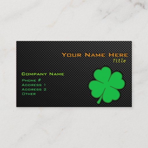 Customizable Sleek Shamrock Business Cards