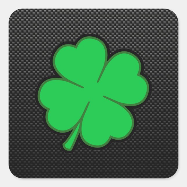 Sleek Shamrock Square Sticker (Front)