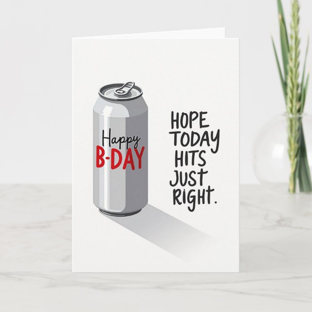 Sleek Silver Bday Card (Front)