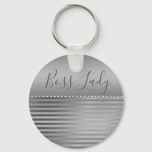 Sleek Silver Boss Lady Keychain