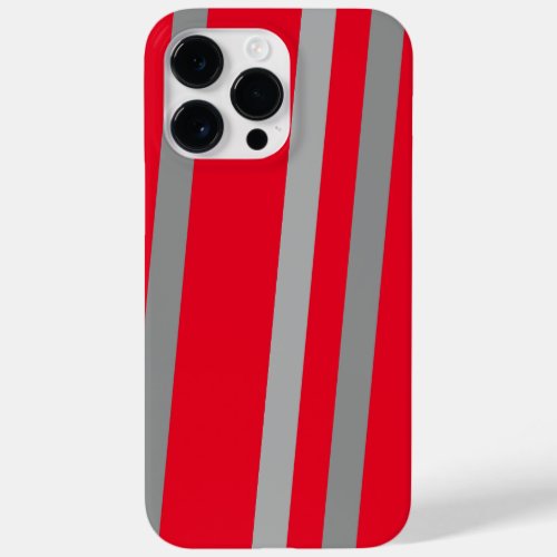 Sleek Silver Stripes Chic Red Phone Cover