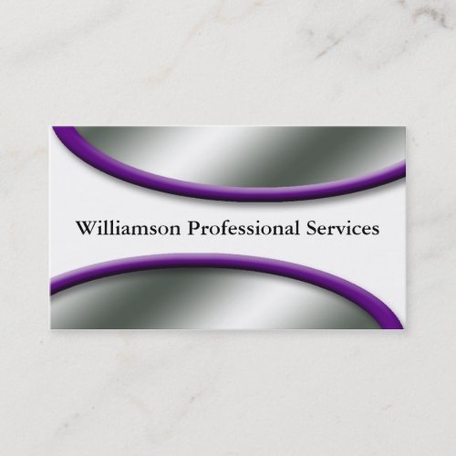 Sleek Silver with Purple Business Cards