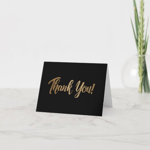 Sleek Simple Elegant Gold Script 60th Birthday Thank You Card