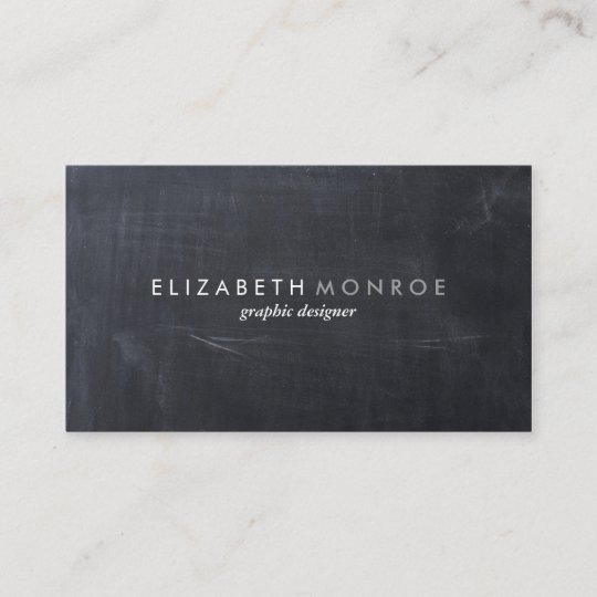 Sleek Simple Modern Chalkboard Business Card