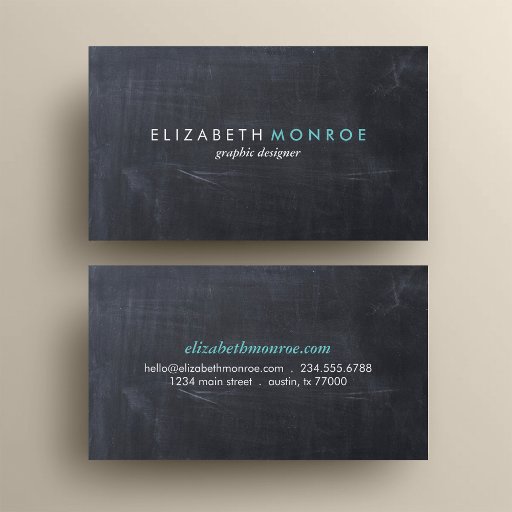 Customizable Sleek Simple Modern Chalkboard Business Card Template