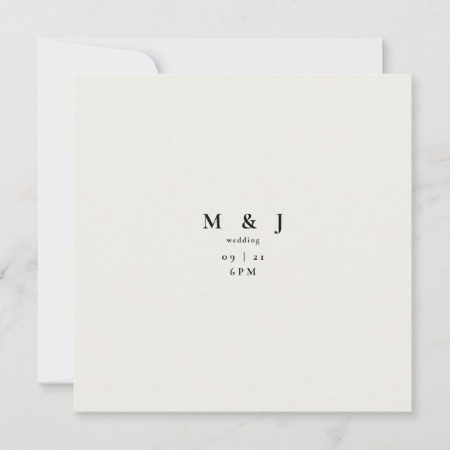 Sleek & Simple Modern Cream Square Wedding Invitation (Front)