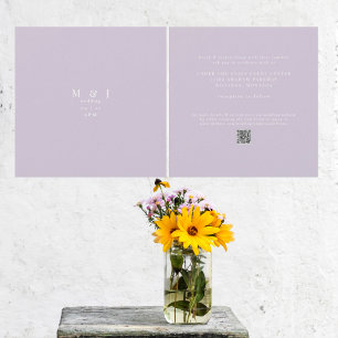 Sleek & Simple Modern Lavender Square Wedding Invitation