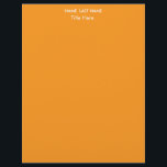 Sleek Simple orange Custom  Letterhead<br><div class="desc">Customize this Modern Stylish Clean Minimalist Sleek Simple orange Custom Notepads .</div>