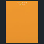 Sleek Simple orange Custom  Letterhead<br><div class="desc">Customize this Modern Stylish Clean Minimalist Sleek Simple orange Custom Notepads .</div>