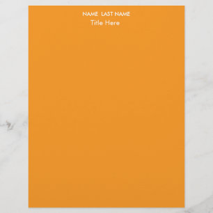 Sleek Simple orange Custom Letterhead