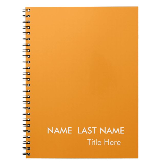 Sleek Simple orange Custom  Notebook (Front)