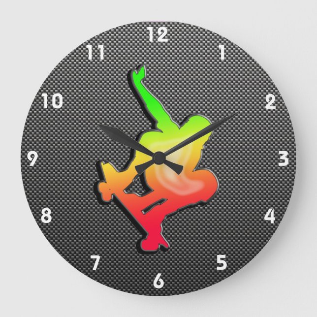 Sleek Skateboarding Large Clock (Front)