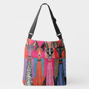 Sleek Skinny Bright-eyed Chihuahua Pups Crossbody Bag