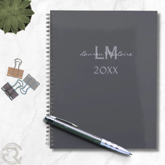 Sleek Slate Gray Corporate Professional Minimalist Planner