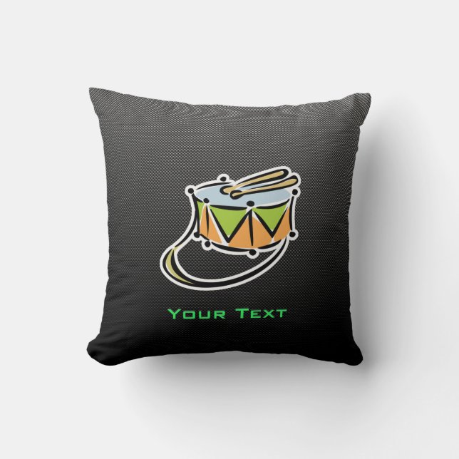 Sleek Snare Drum Throw Pillow (Front)