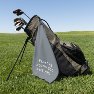Sleek Soft Charcoal Modern Christian Birthday Gift Golf Towel