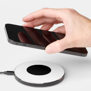 Sleek Solid Black White Slim Wireless Charging Pad