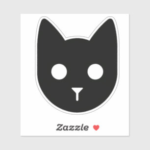 "Sleek & Spooky – Black Cat Head" Sticker