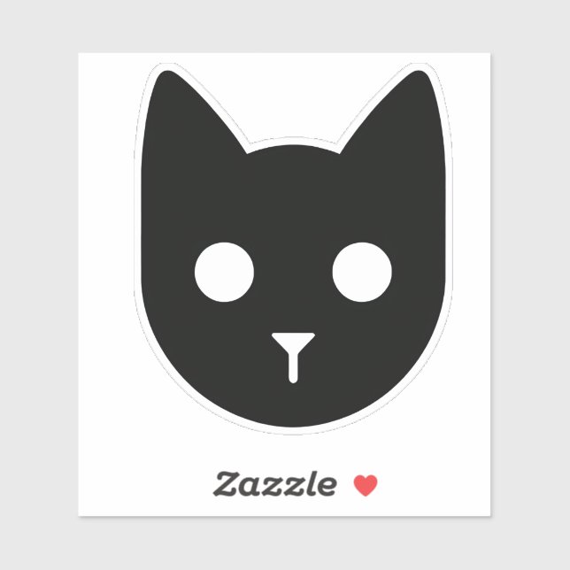 "Sleek & Spooky – Black Cat Head" Sticker (Sheet)