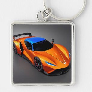 Sleek Sports Car With Modern Design Keychain
