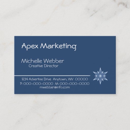 Customizable Sleek Starburst Business Card, Blue