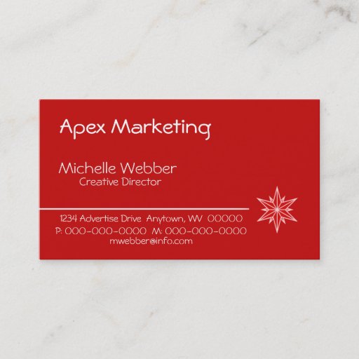 Customizable Sleek Starburst Business Card, Red