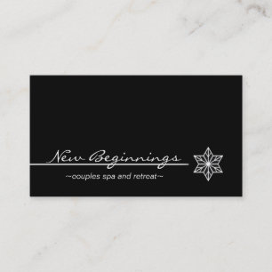 Sleek Starlight Business Card, Black and White Card