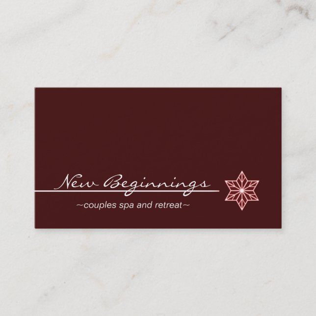 Sleek Starlight Business Card, Maroon Card (Front)