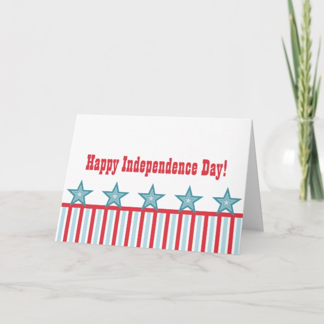 Sleek Stars and Stripes July 4th Greeting Card (Front)
