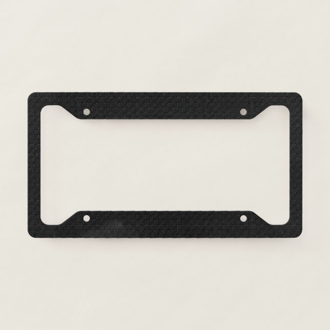 Sleek Stealth Black Carbon Micro Tech Texture License Plate Frame (Front)
