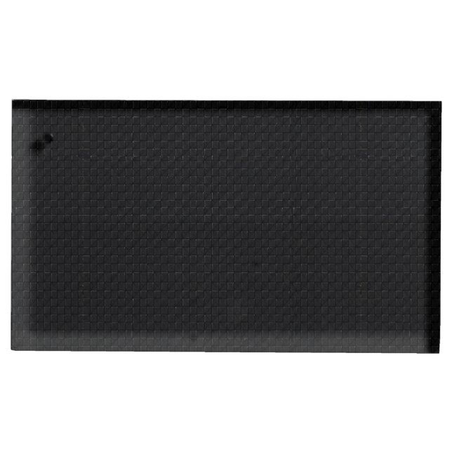 Sleek Stealth Black Carbon Micro Tech Texture Place Card Holder (Front)