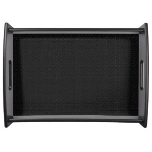 Sleek Stealth Black Carbon Micro Tech Texture Serving Tray