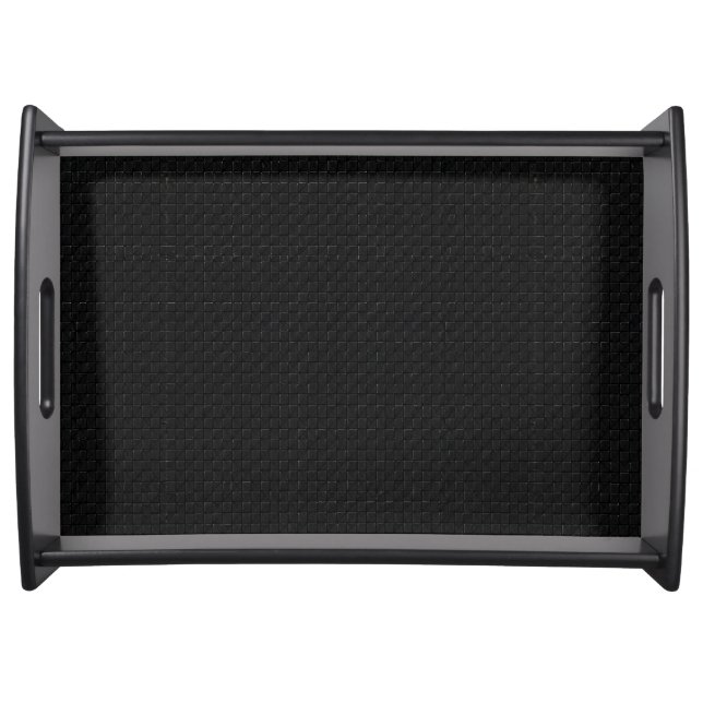 Sleek Stealth Black Carbon Micro Tech Texture Serving Tray (Front)