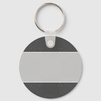 Sleek, stylish, black and white design. keychain